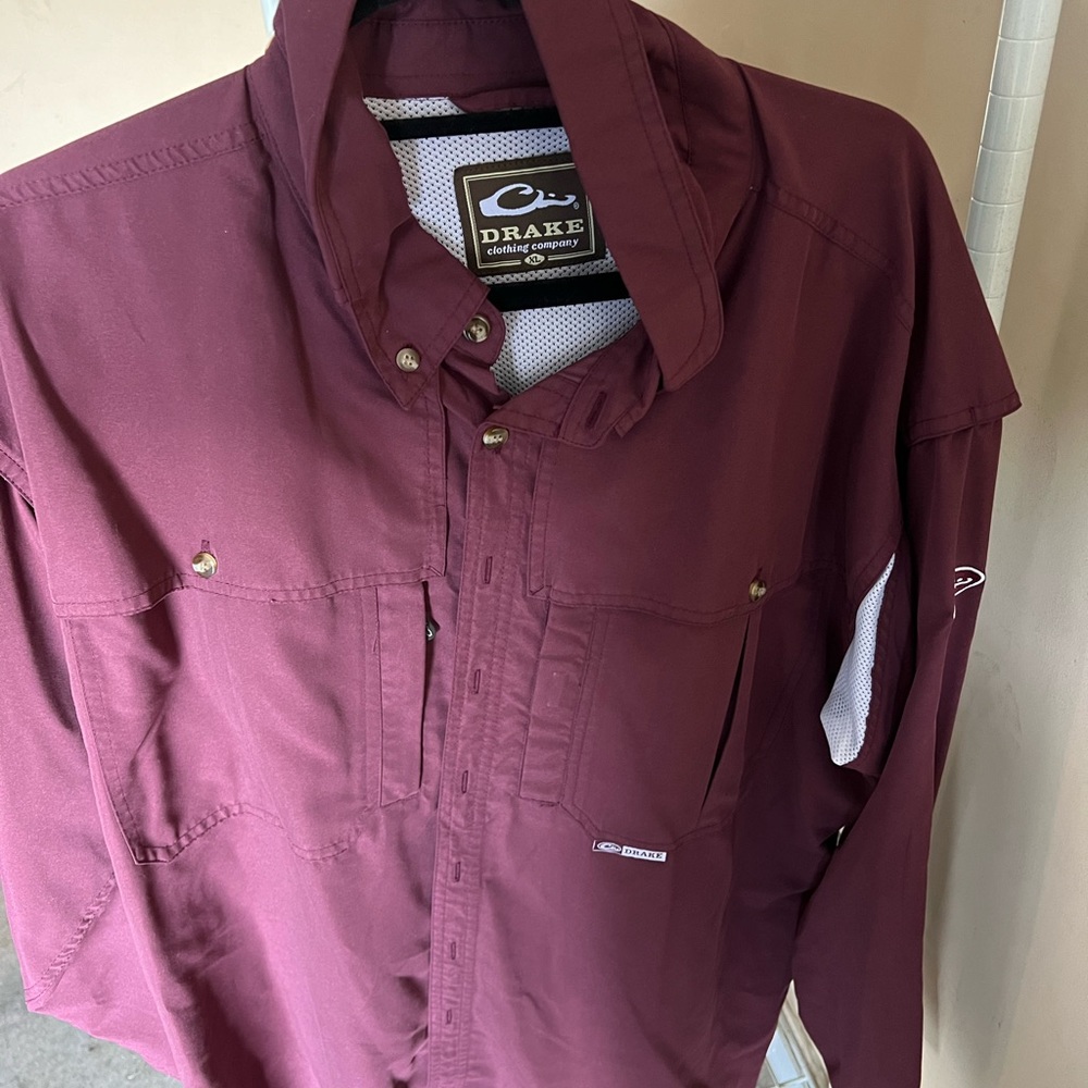 Drake waterfowl field shirt maroon